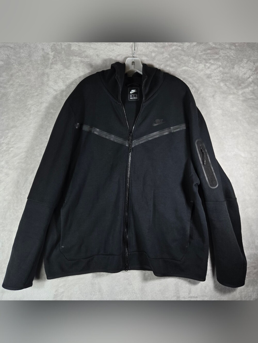 Nike Tech Fleece Sportswear Hoodie Size 2XL XXL Mens Full Zip Jacket Black
